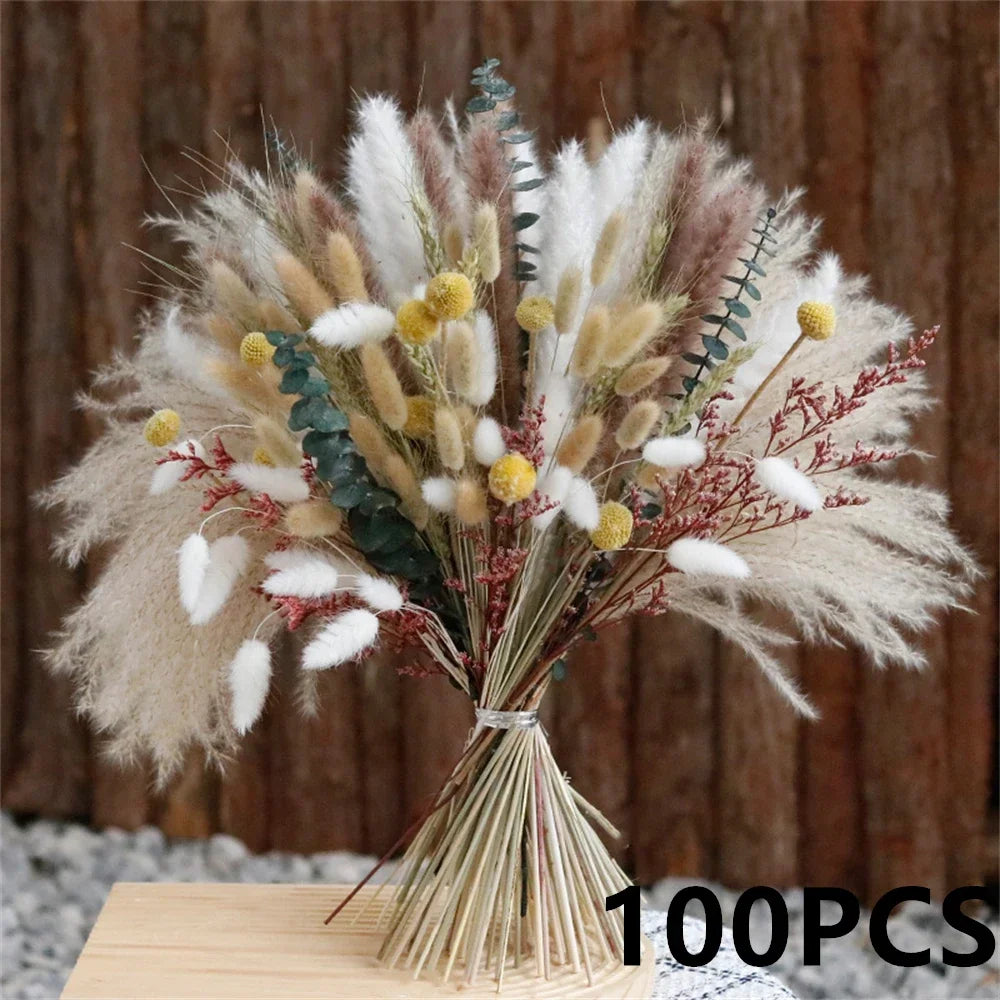 bouquet fleurs séchées naturelles décoration maison rustique bohème anniversaire mariage