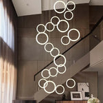 suspension lumineuse moderne acier inoxydable blanc 10 lumières 110v 240v