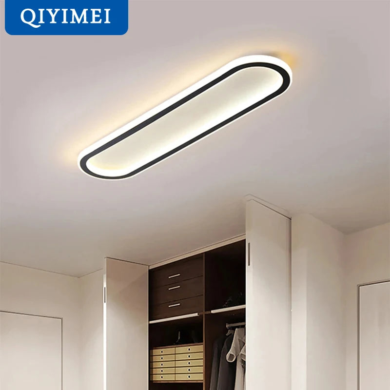 lampe led moderne blanche rectangulaire bord noir éclairage intérieur chambre salon