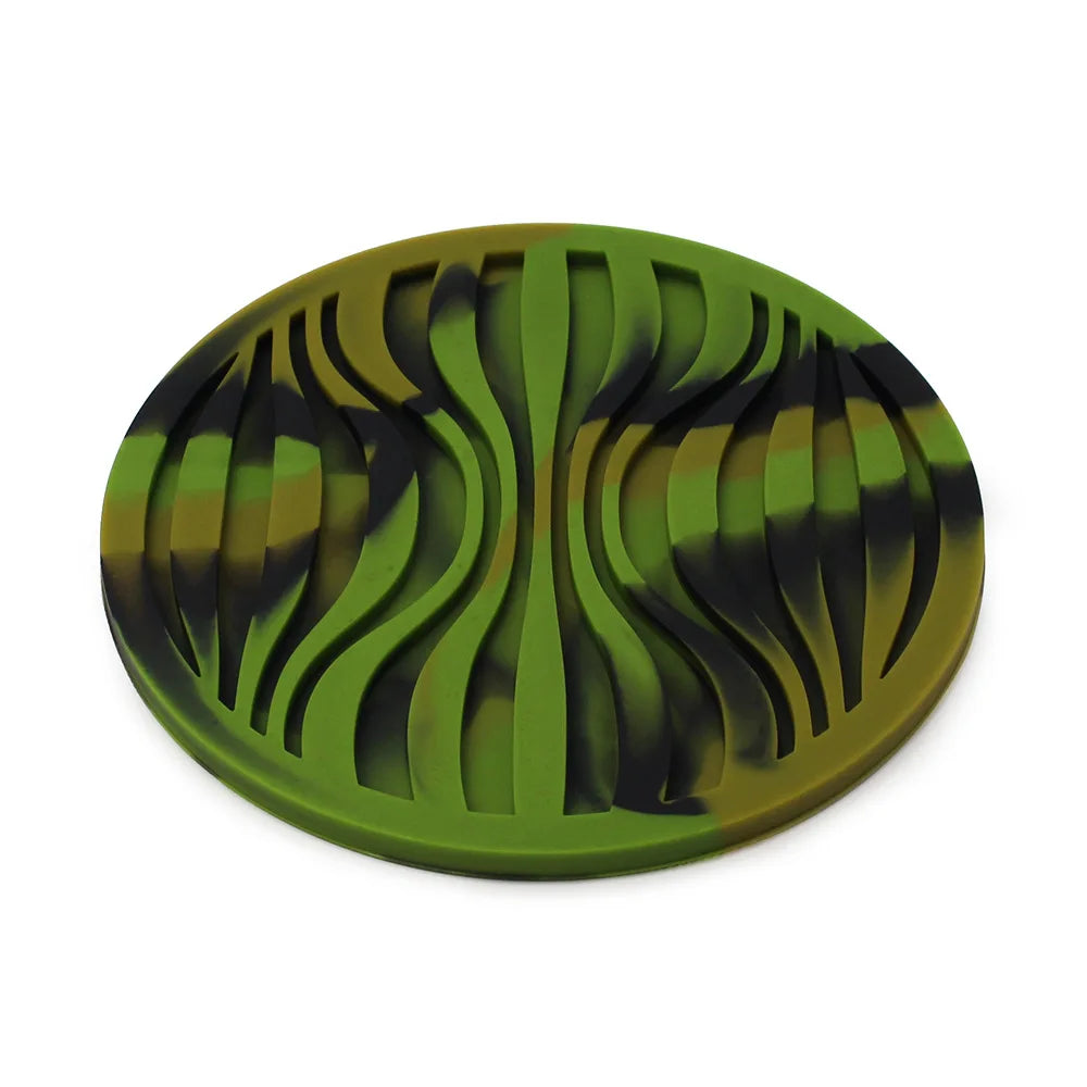 sous verres ronds silicone noir bleu vert marron rouge rayures ondulées moderne respectueux environnement