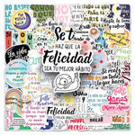 autocollants graphiques divers motifs brillants scrapbooking 50 pièces stickers décoratifs inspirants phrases motivantesscrição