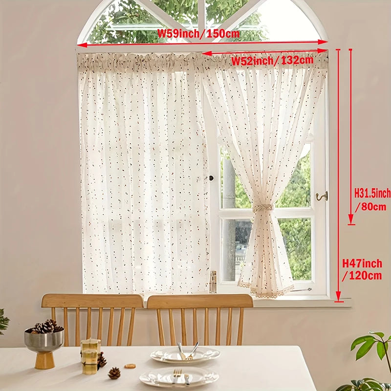rideau rayé polyester multicolore bordure dentelée moderne crochet translucide intérieur