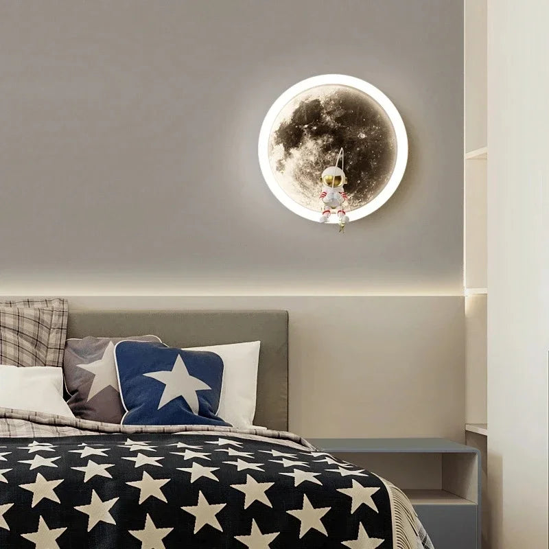 lampe murale astronaute lune étoiles chambre enfant moderne