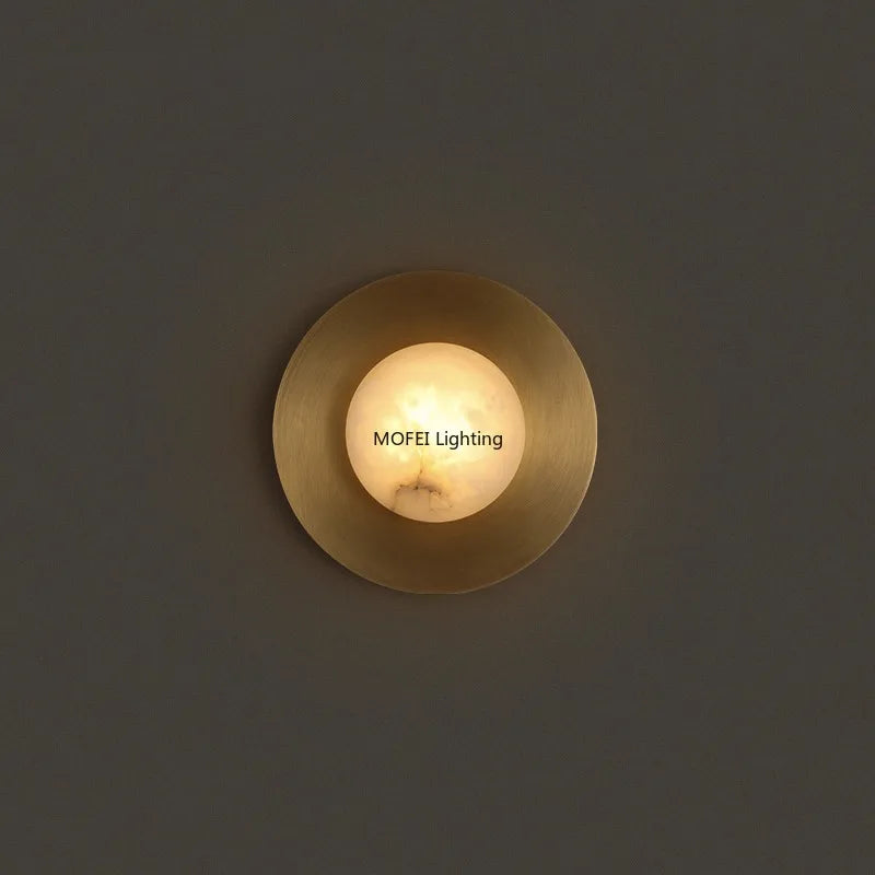 lampe murale moderne dorée marbre blanc élégante led mur fixée