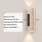 applique murale moderne pierre beige clair veines minimaliste éclairage led chambre salon
