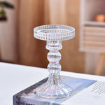 support bougie verre rose vert motif diamant décoration table mariage classique objet déco maison