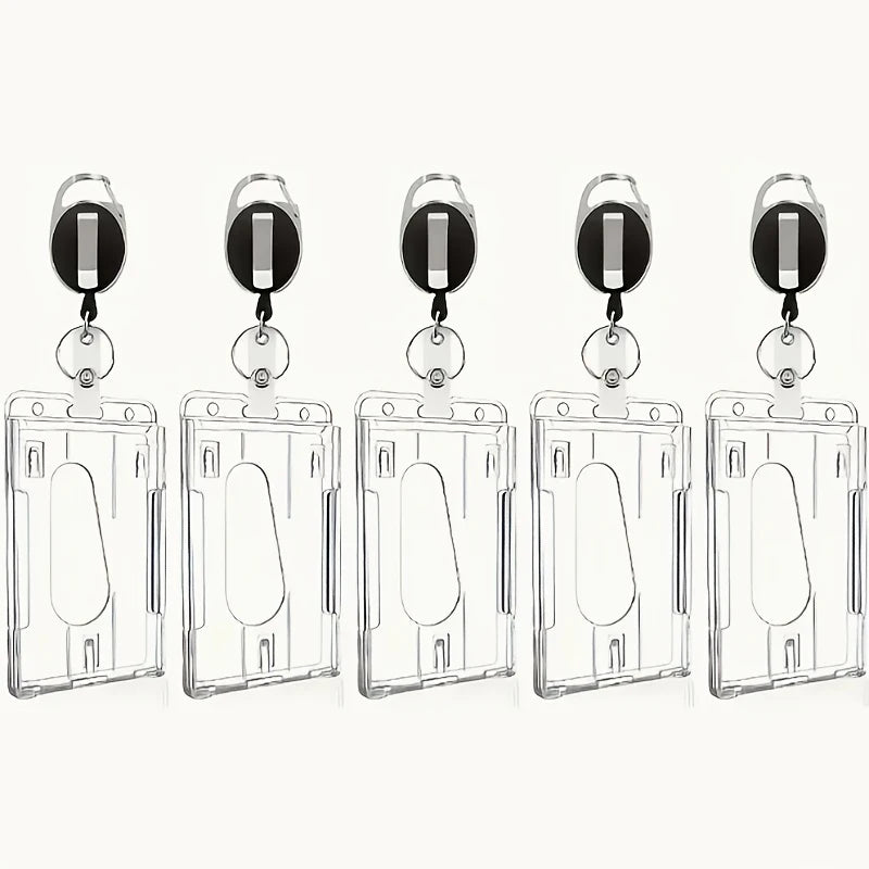 porte badges cordon rétractable transparent noir argenté professionnel utilitaire pièces organizer badge porte cartes