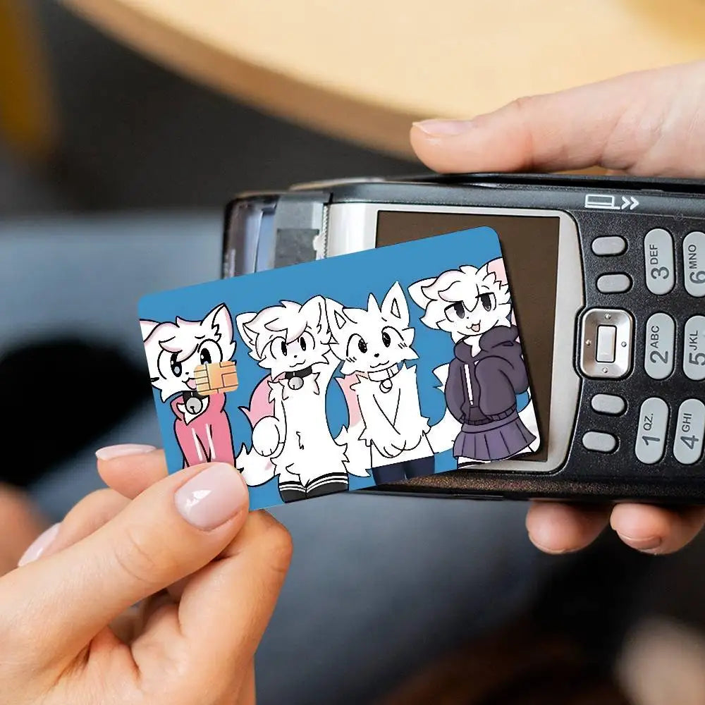autocollants carte credit dessin animé chats moderne graphique