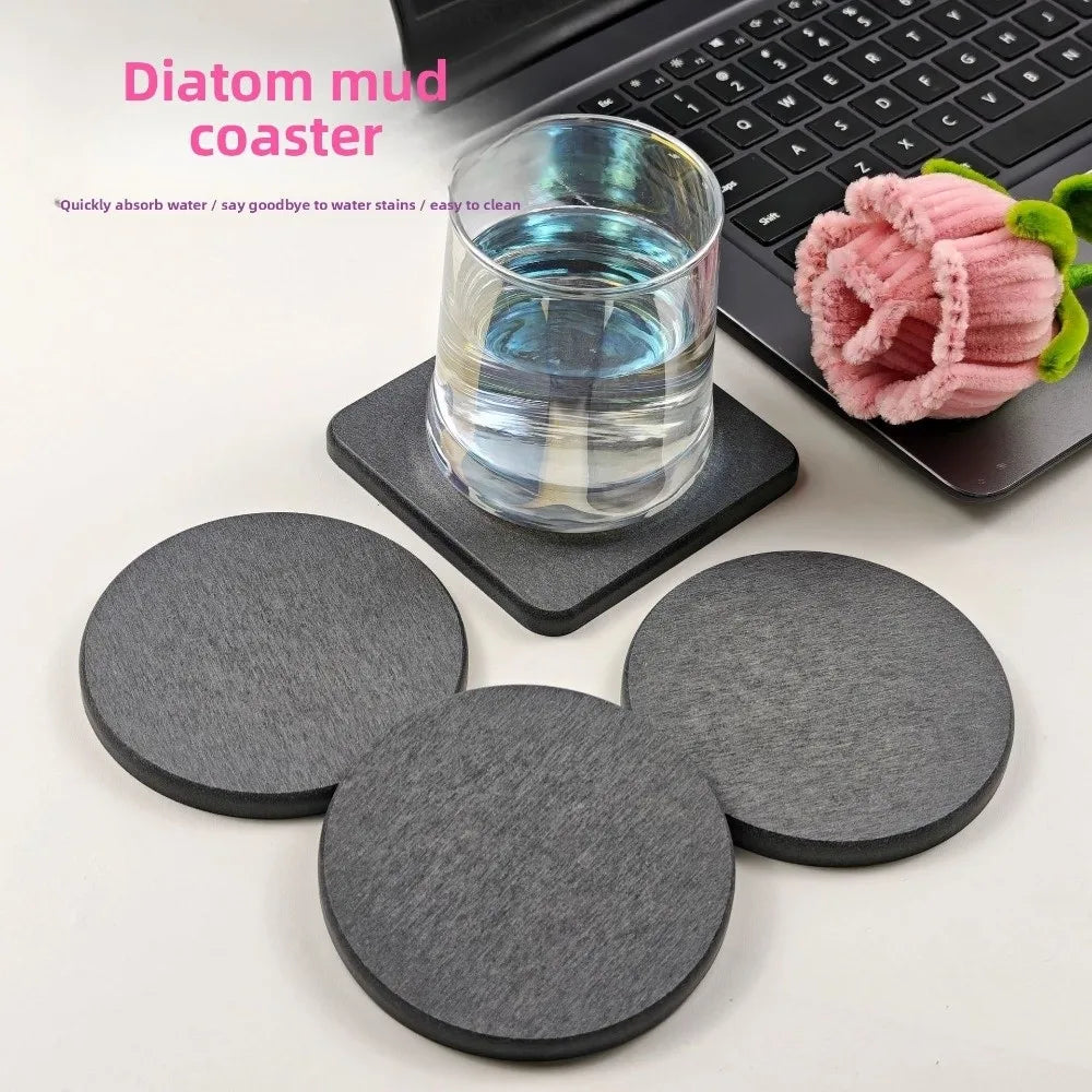 coasters polyester blanc gris moderne antidérapants résistants chaleur textures granuleuses