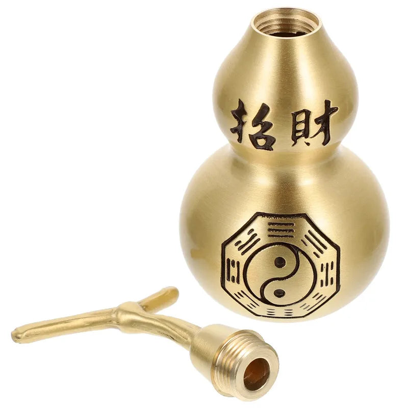 ornement chinois doré gravures yin yang bouddhiste sculpture décoration traditionnelle asiatique gourde manche amovible
