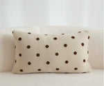 taies d'oreiller modernes beige brodées points blancs coton polyester 45x45cm