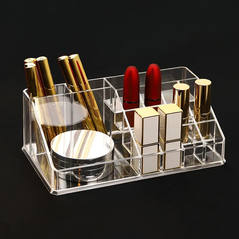 organisateur maquillage transparent boîtes rangement rouges lèvres cosmétiques moderne minimaliste plastique multifonctionnel