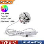 module lumineux led blanc circulaire facial welding câble usb type tactile 3w 5v