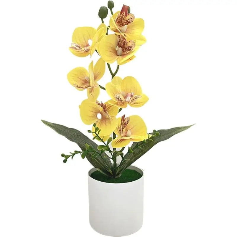 décoration intérieure orchidées artificielles fleurs blanches roses bleues jaunes modernes maison