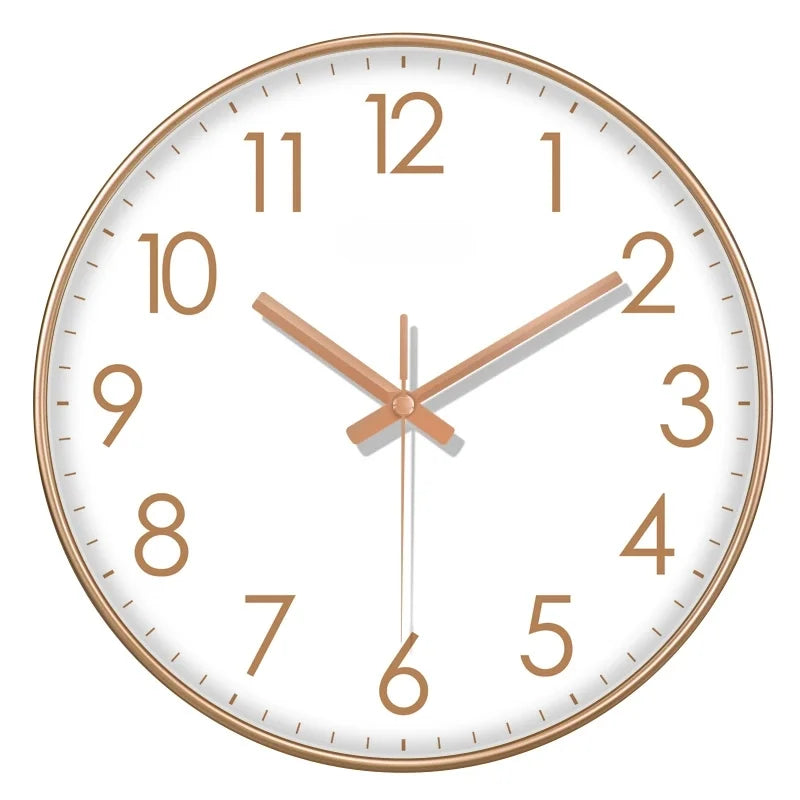 horloge murale quartz aiguille noir blanc simple facile lecture minimaliste sans tic tac moderne