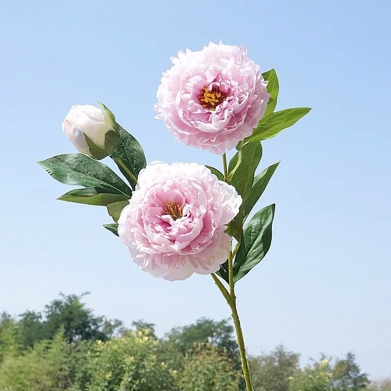 bouquet artificiel pivoine blanc rose clair fleurs naturel decoration intérieure mariage anniversaire