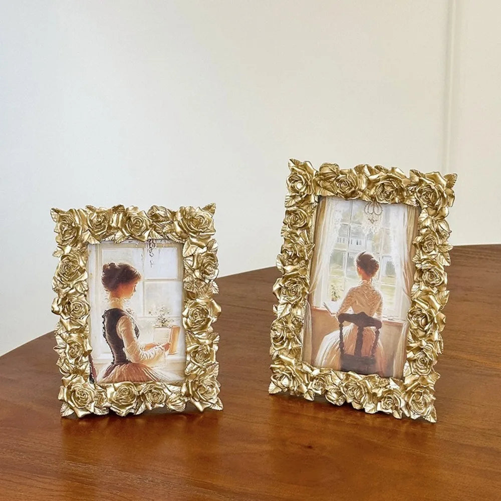 cadre photo or rose relief classique vintage décoration maison photo adult unisexe visibleintérieur deuxidentiques