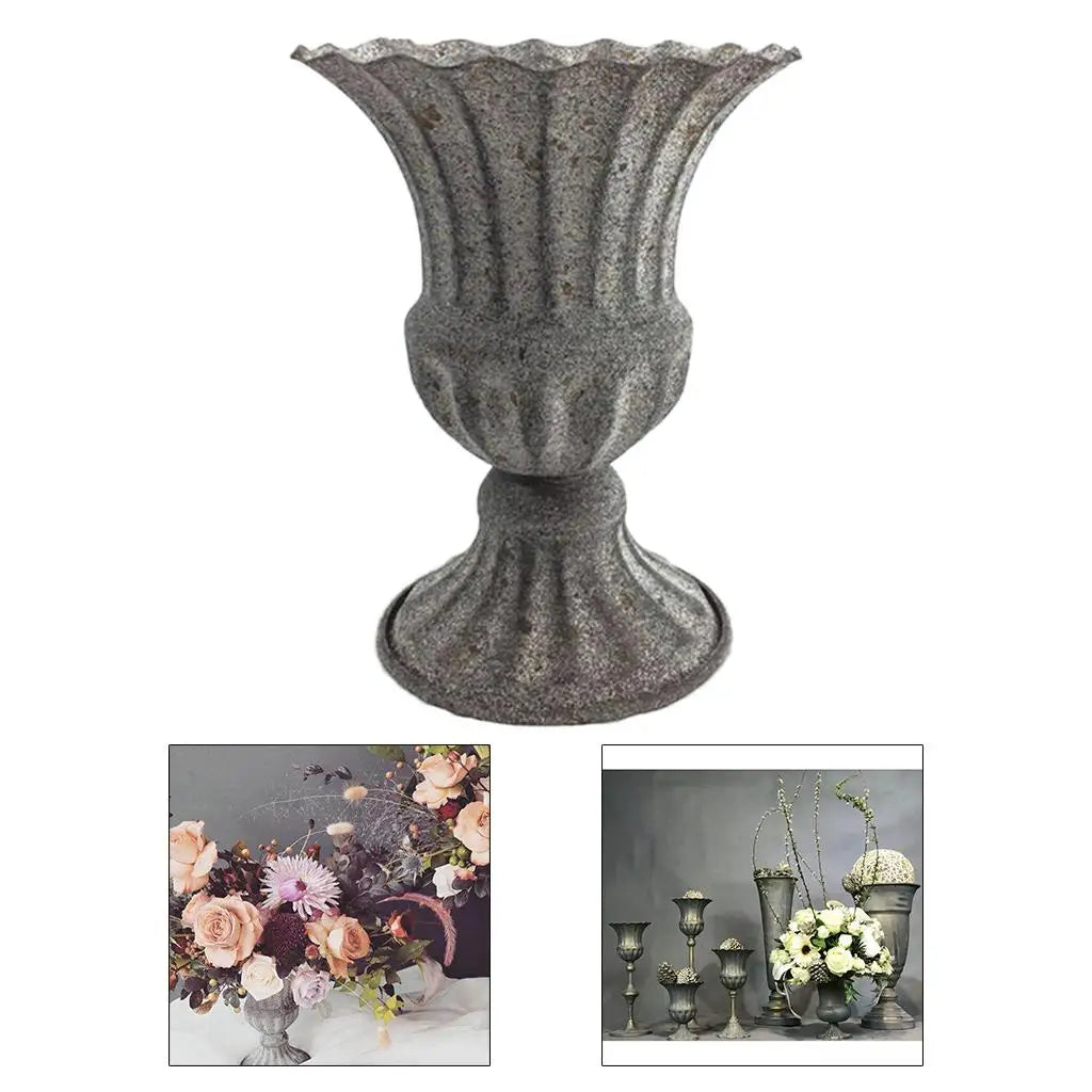 vase doré blanc gris floral classique élégant intérieur extérieur bouquets multiples support table arrangements
