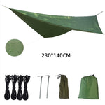 hamac vert olive pratique moustiquaire cordelettes carabiners sac rangementextérieur léger camping