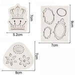 moules gâteau silicone rose doré motifs floraux couronnes cercles vintage baroque respectueux environnement