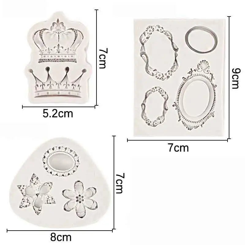 moules gâteau silicone rose doré motifs floraux couronnes cercles vintage baroque respectueux environnement