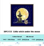 Kit broderie animaux hiver fruits instructions toile fil coton soie