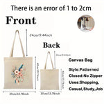 sac main toile imprimé floral plumes coeurs boho chic poignées réutilisable environnement beige clair