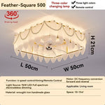 ventilateur classique feuilles lumière led télécommande blanc doré certification ul