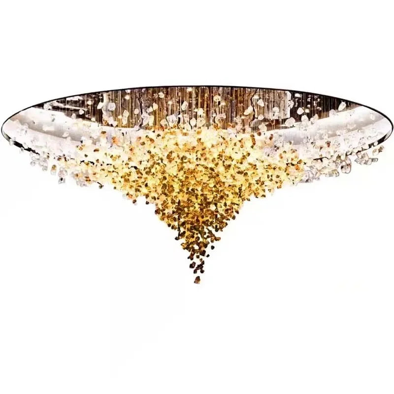 lustre led moderne élégant pierres doré blanc vert bleu noir