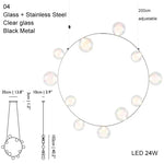 lustre suspension moderne blanc verre opalescent rond salon salle manger dimmable