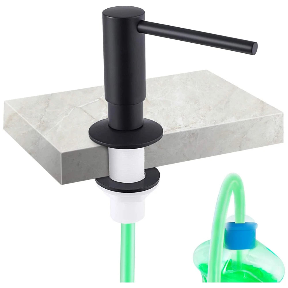 distributeur savon liquide argenté finition brossée moderne minimaliste bouteille 500ml opacité fixations accessoire salle