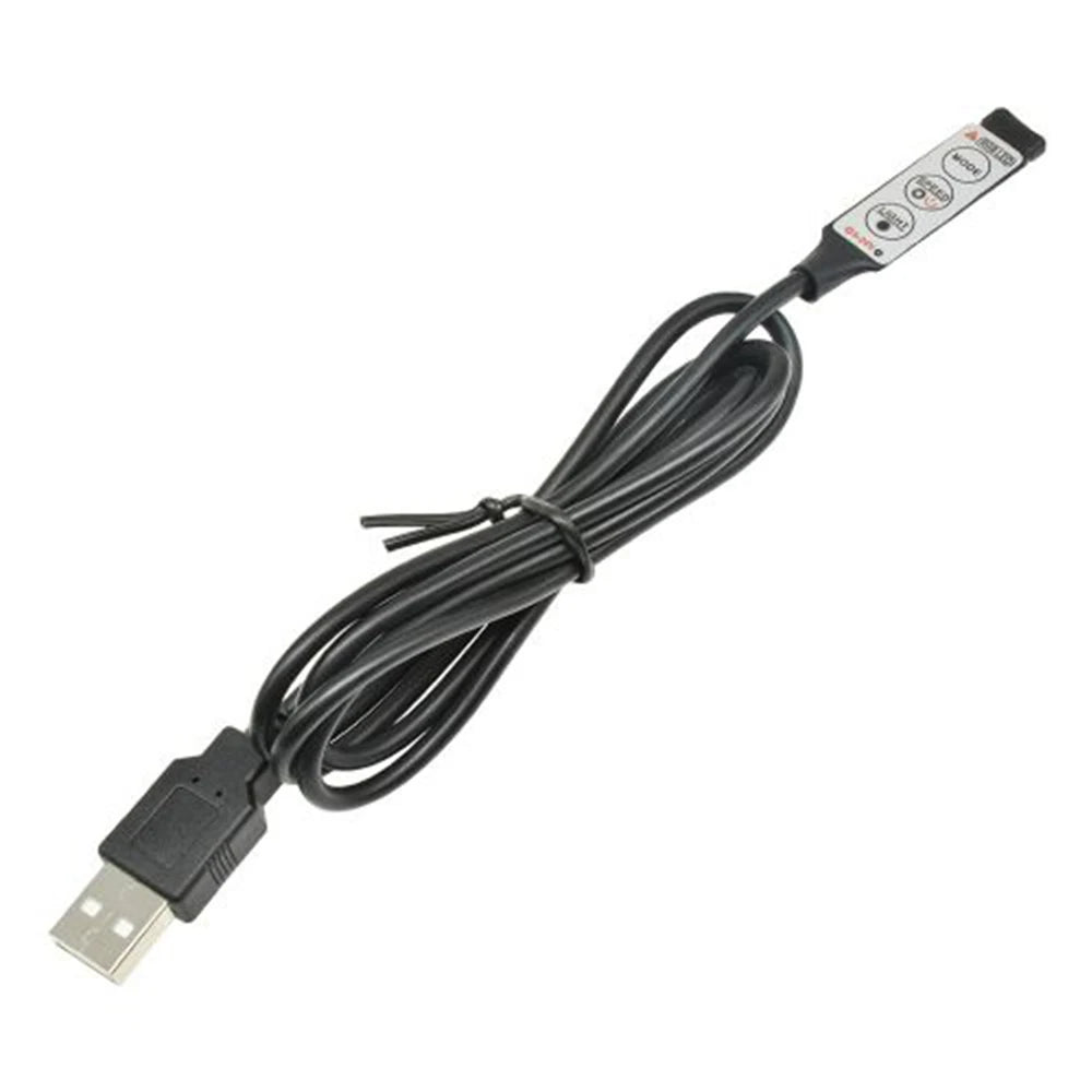 câble usb noir connecteur usb contrôleur led boutons mode vitesse lumiere série moderne