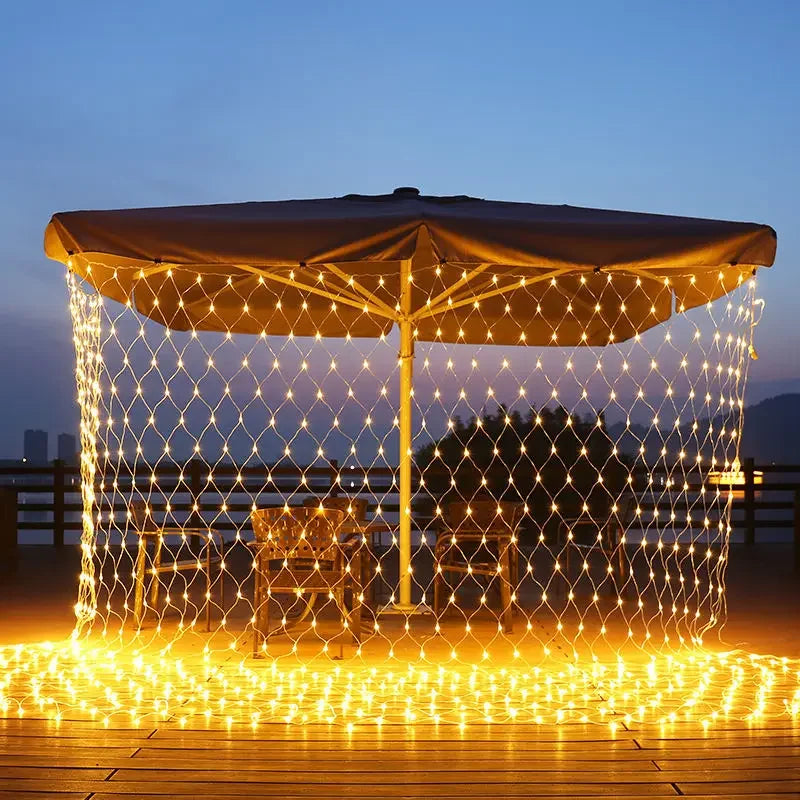 filet lumineux blanc maille régulière décoration noël jardin mariage moderne clips guide