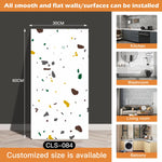 panneau decoratif mural marbre gris clair moderne adhésif imperméable resistant rayures tache d'eau cuisine