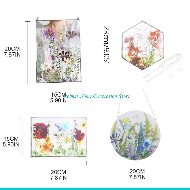 porte clés fleurs séchées multicolore chaîne métal moderne décoratif transparent