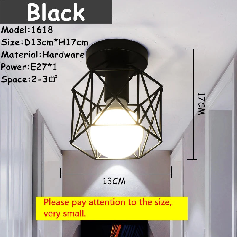 lampe led e27 fer forgé noir moderne structure géométrique métal éclairage quotidien chambre salon