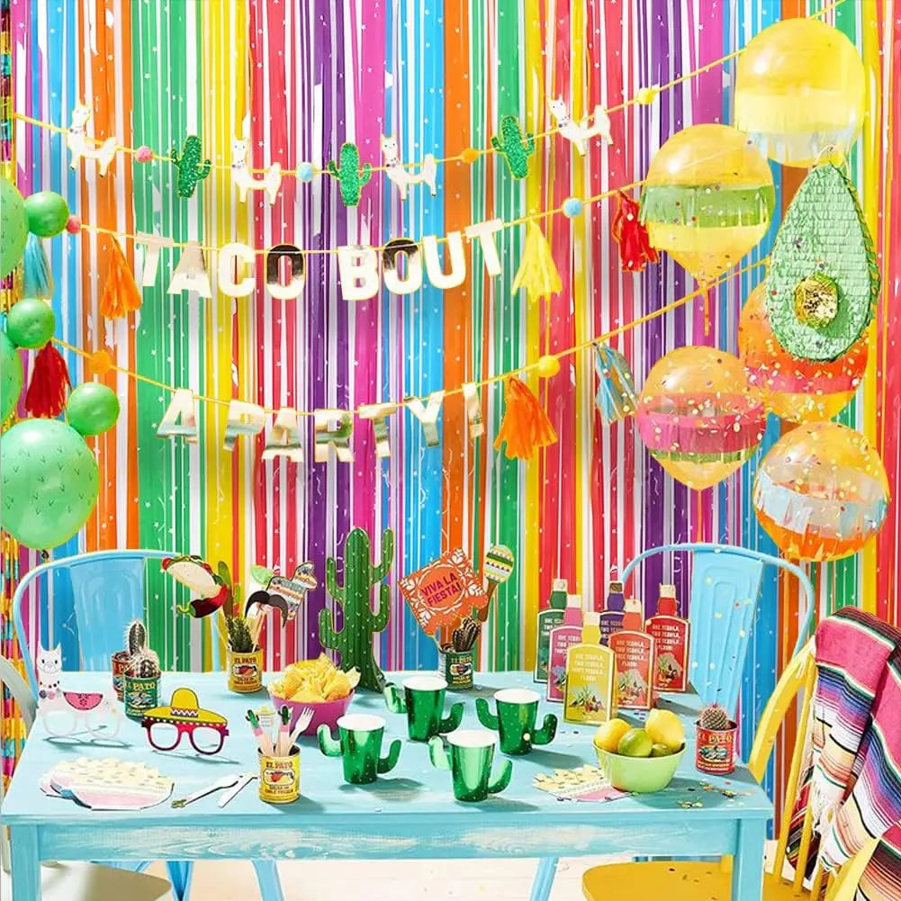 rideau multicolore rayures festif anniversaire mariage baptême événement célébration festive