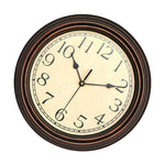 horloge murale classique fond blanc cadres marron aiguilles noires européen vintage sans tic tac