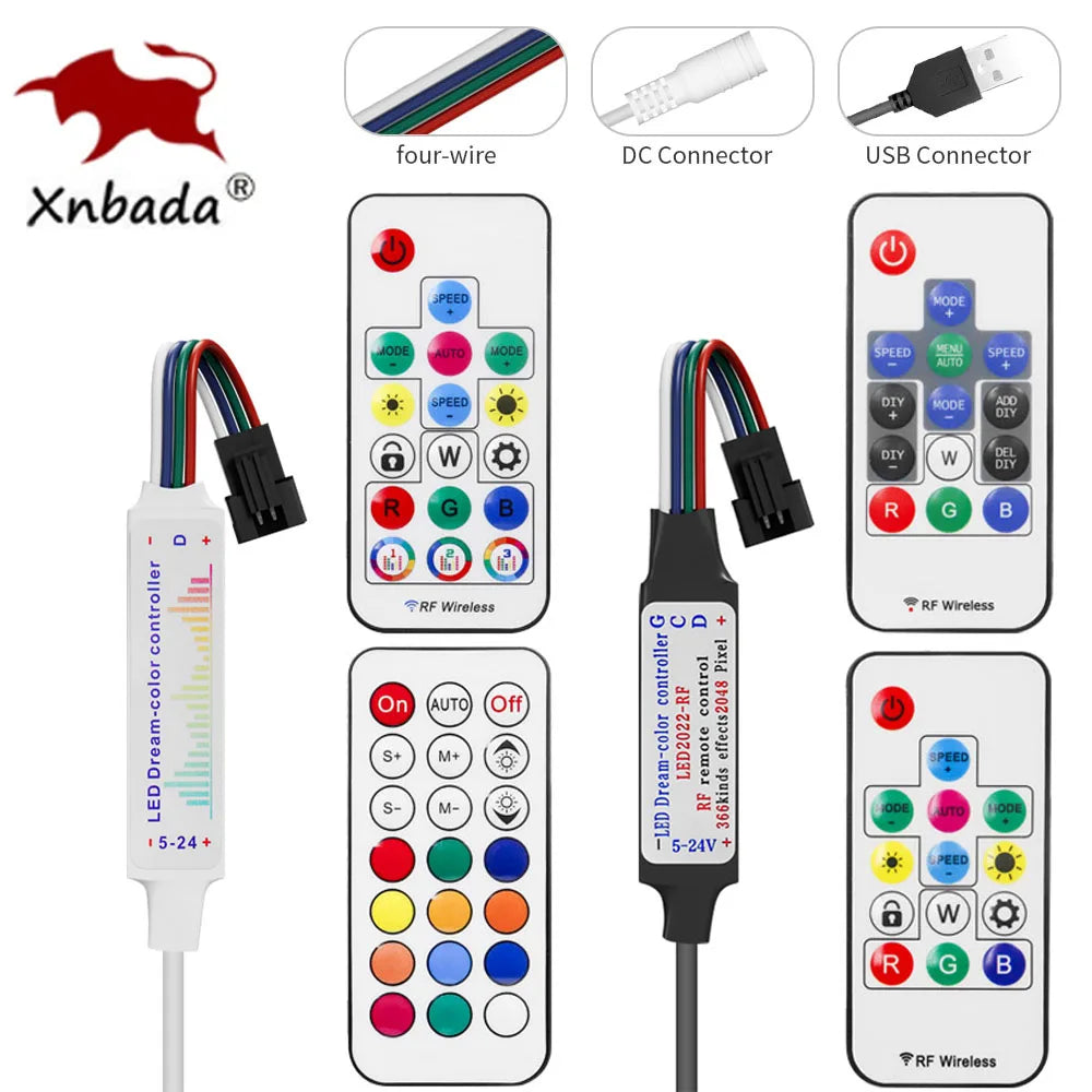 contrôleur led rubans lumineux ws2813 ws2815 14 17 21 touches télécommande rf multicolore moderne