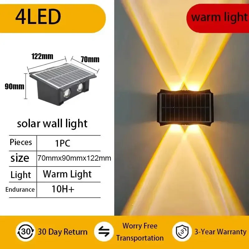 lampes murales solaires extérieures modernes couleurs chaudes ip65 led autoinstallation festiveextérieur