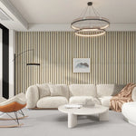 papier peint vinyle moderne rayures noires fond beige autocollant cuisine chambre salon