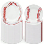 assiettes papier motif baseball blanc rouge fourchettes gobelets set festifs anniversaire mariage noël toutes