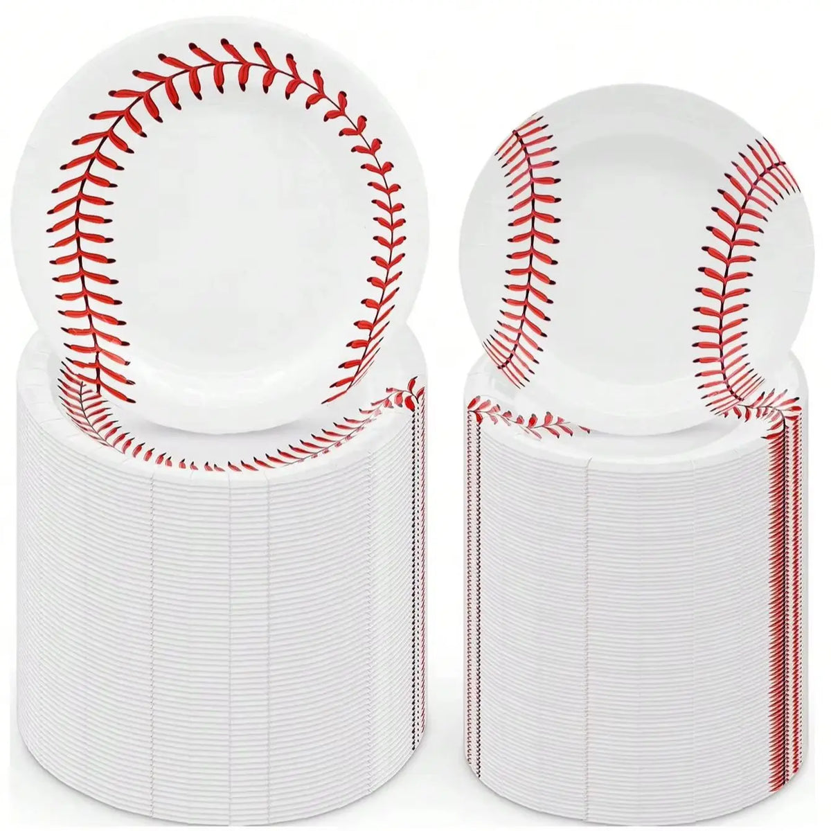 assiettes papier motif baseball blanc rouge fourchettes gobelets set festifs anniversaire mariage noël toutes