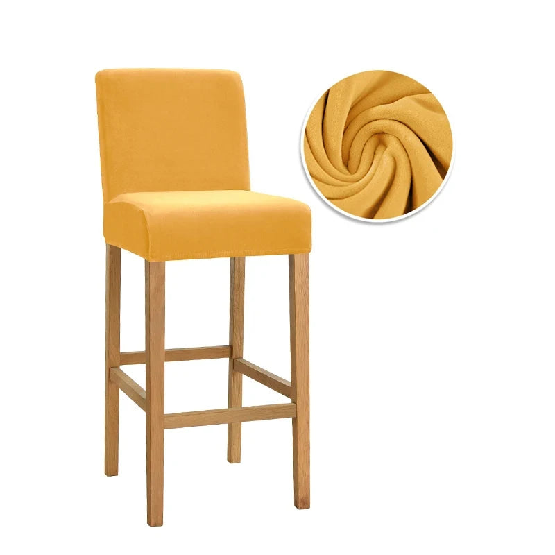 couvre tabouret moderne tabourets bar lavables tissu plush uni couleur bleu jaune vert orange