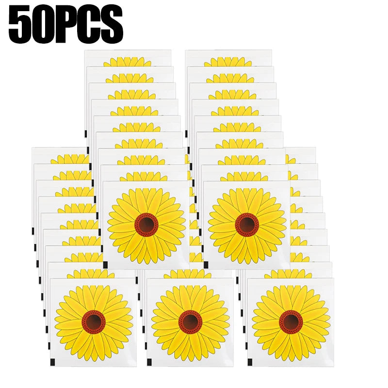 sticker mural adhésif fleur tournesol jaune rouge noir décoration murale antiparasitaire 10pcs 20pcs 30pcs