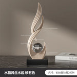 sculpture décorative résine blanche or contemporaine cristal transparent base opaque minimaliste fixée plateau