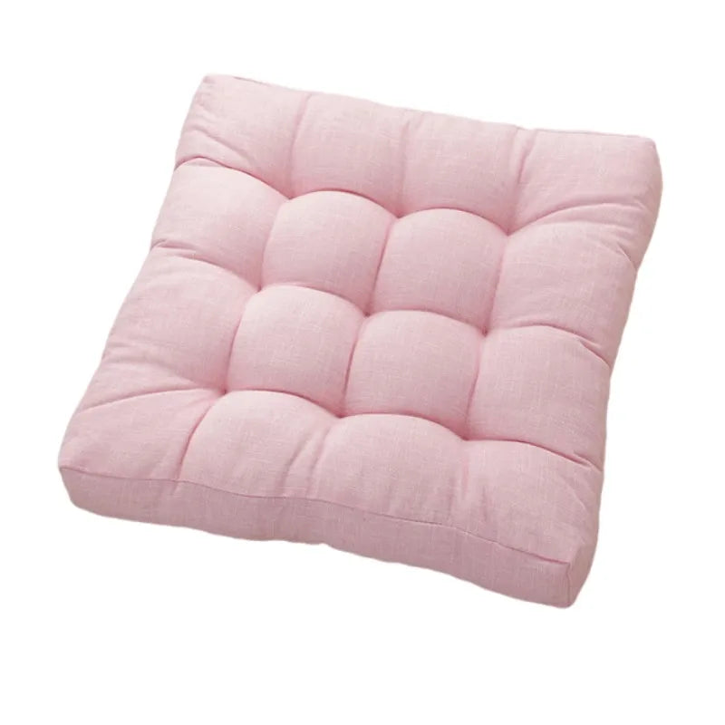 coussin siège rond polyester tissage fin rayé moderne couleur rose clair confortable 45x45cm