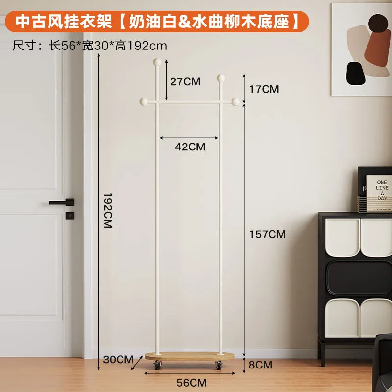 porte manteau moderne acier inoxydable gris roulettes vintage fonctionnel entrée chambre coucher