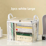 organisateur livres transparent noir poignées amovibles moderne pratique sac livres étudiant classe rangement ménage