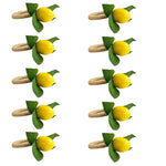 anneau serviette jaune fruit feuilles vert rustique mariage banquet decorative 10cm